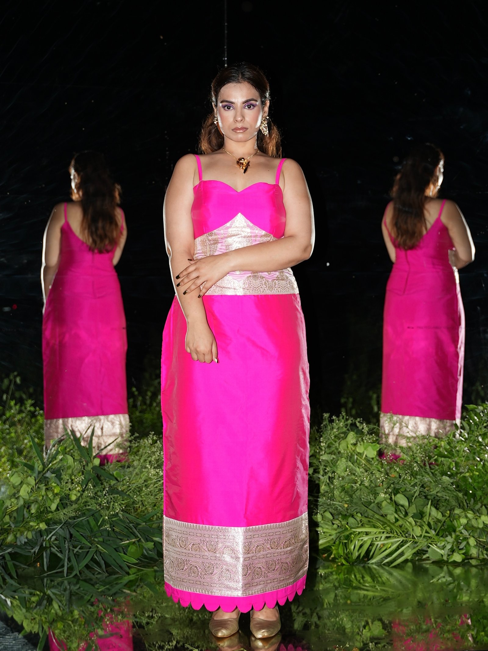 Fuschia Banarasi Drape